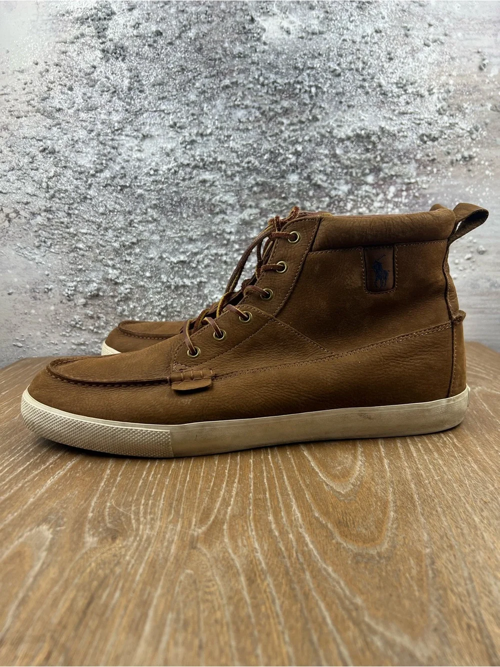 602 Polo by Ralph Lauren TAVIS Brown Leather High-Top Sneaker 16